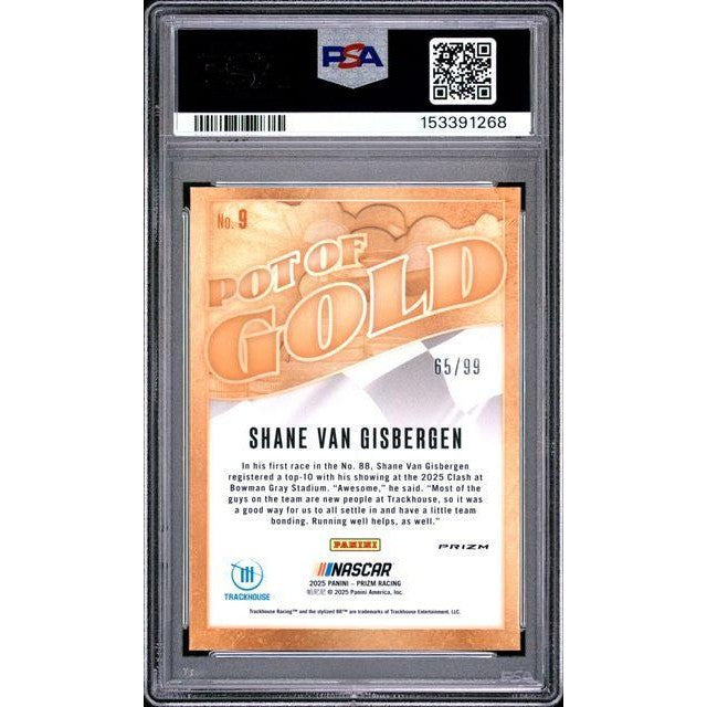 Shane Van Gisbergen 2025 Prizm NASCAR Pot Of Gold Red Prizm #9 PSA 9