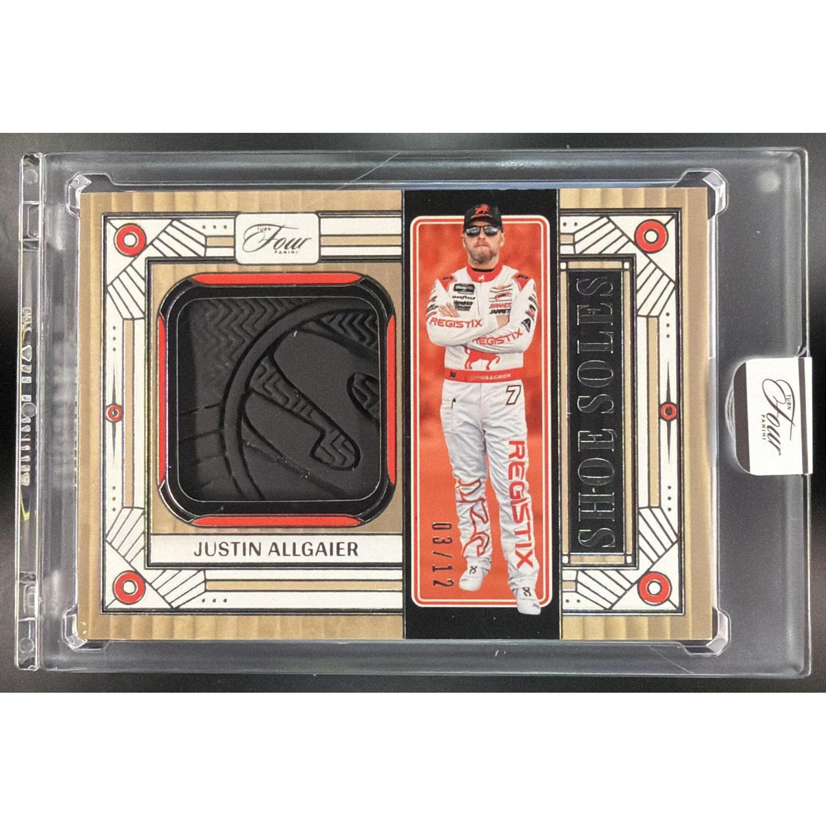 2026 Panini Four Racing Justin Allgaier #SS-JA Shoe Soles 03/12 Non-Graded