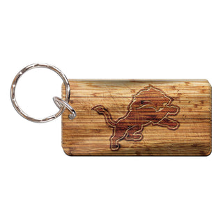 Detroit Lions Wood Look Keyring – Official NFL Keychain Accessory