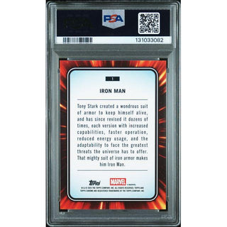 Iron Man 2025 Topps Chrome Marvel Spider Web Refractor #1 – PSA 9