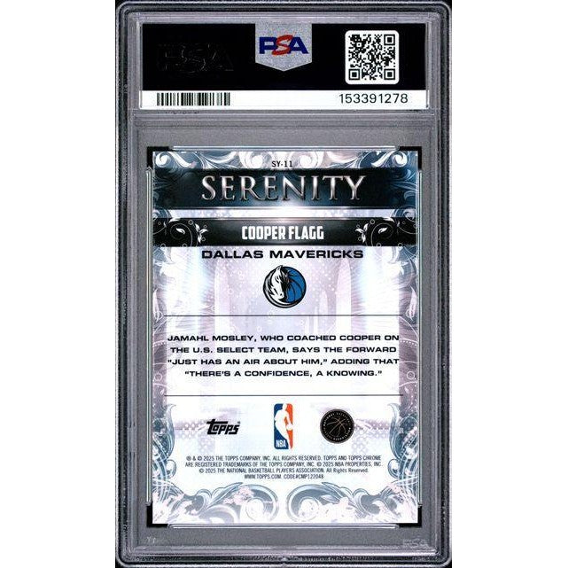 Cooper Flagg 2025 Topps Chrome Serenity #SY-11 PSA 9