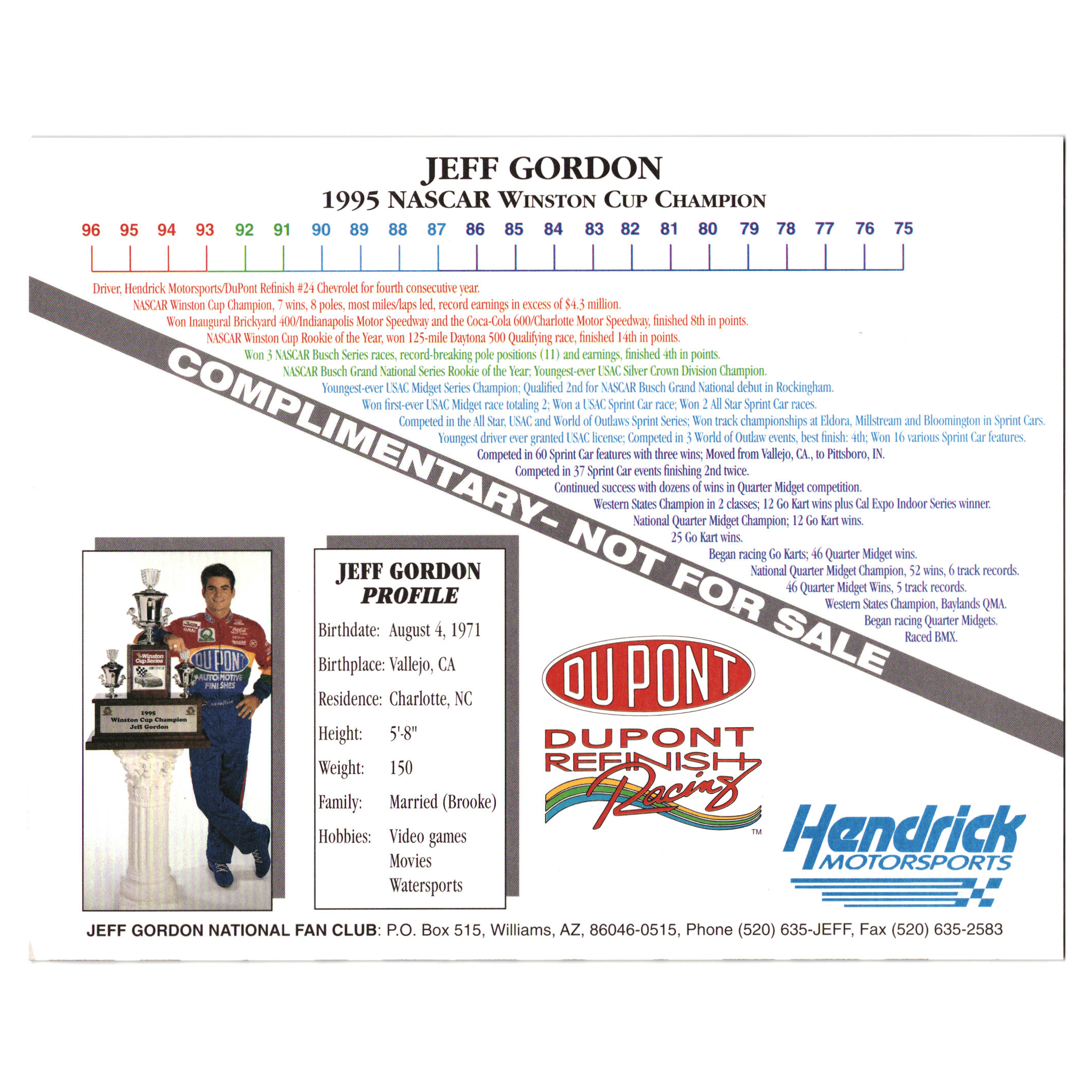 Jeff Gordan #24 Finish First with DuPont Hero Card
