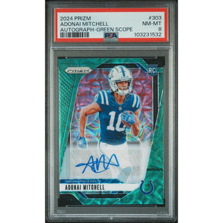 Adonai Mitchell 2024 Prizm Autograph #303 PSA 8