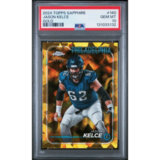 Jason Kelce 2024 Topps Sapphire Gold #160 – PSA 10