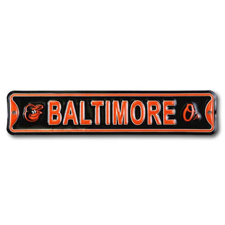 Baltimore Orioles City Logo Steel Embossed Mini Street Sign – 3.25" x 16" Official MLB Wall Décor