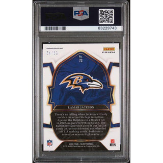 Lamar Jackson 2022 Panini Select Dragon Scale Prizm #73 PSA 10