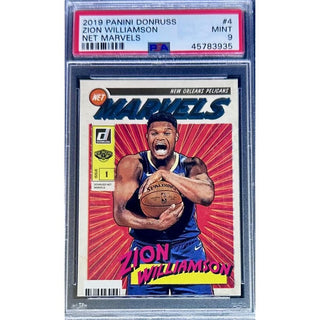 Zion Williamson 2019 Panini Donruss Net Marvels #4 PSA 9 – Rookie Insert