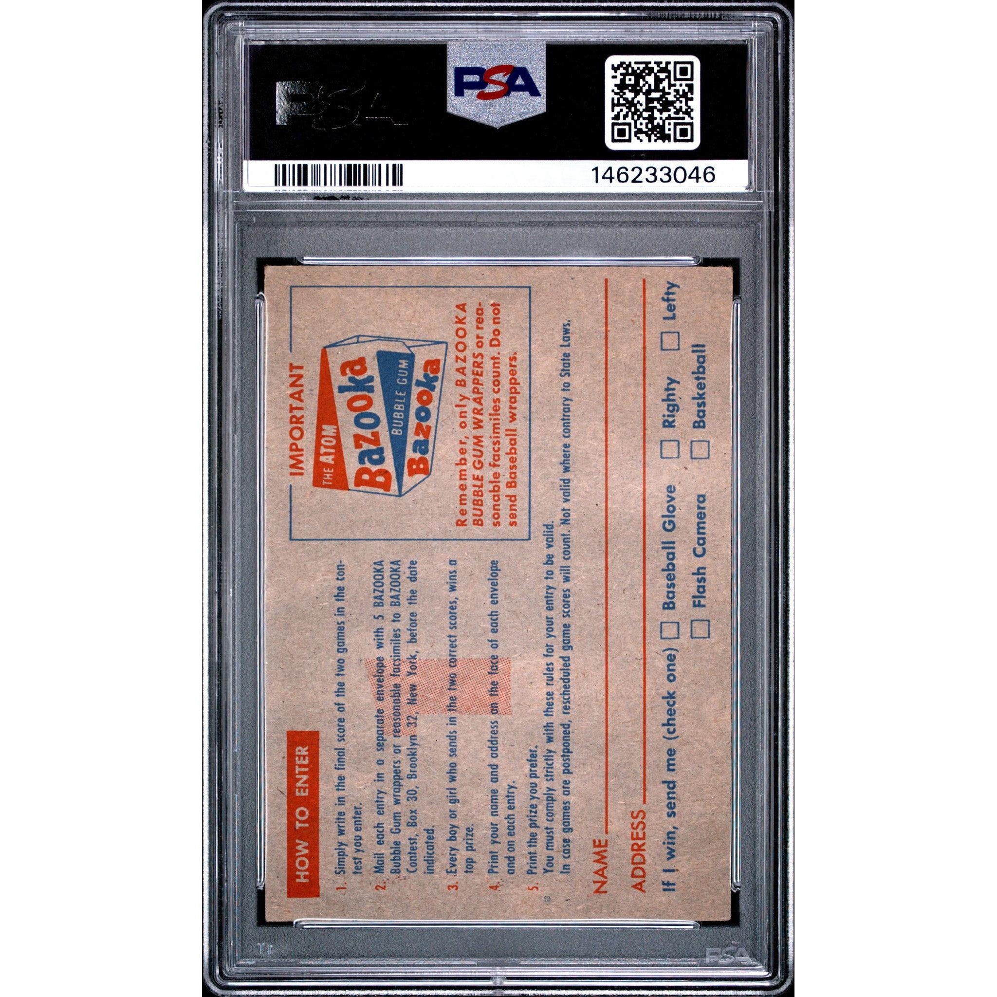 Contest Card 1957 Topps PSA 3.5