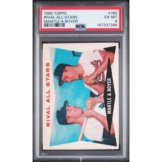 1960 Topps Rival All Stars Mantle & Boyer #160 PSA 8