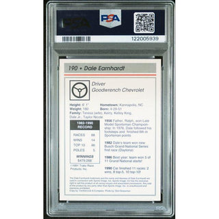 Dale Earnhardt 1991 Traks #190 Sports Image, Inc. IS PSA/DNA Cert. #190 Authentic