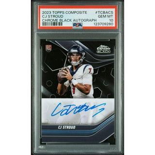 CJ Stroud 2023 Topps Composite Chrome Black Autograph #TCBACS PSA 10