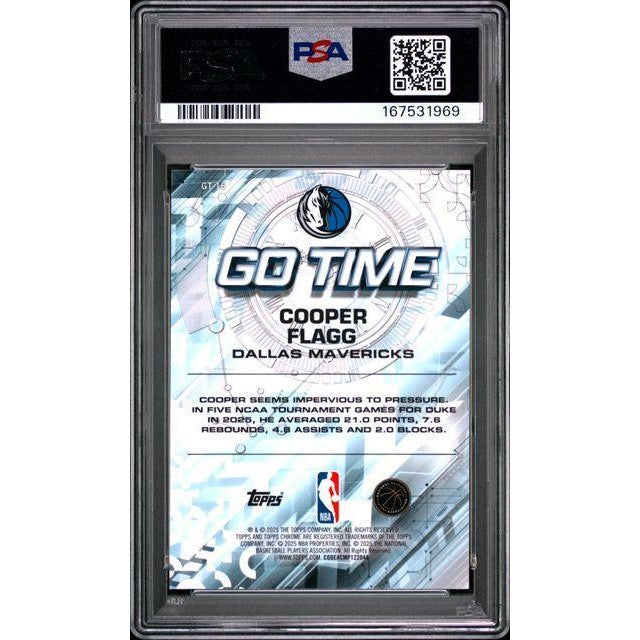 2025 Topps Chrome Go Time #GT-16 Cooper Flagg Go Time-RayWave PSA 10