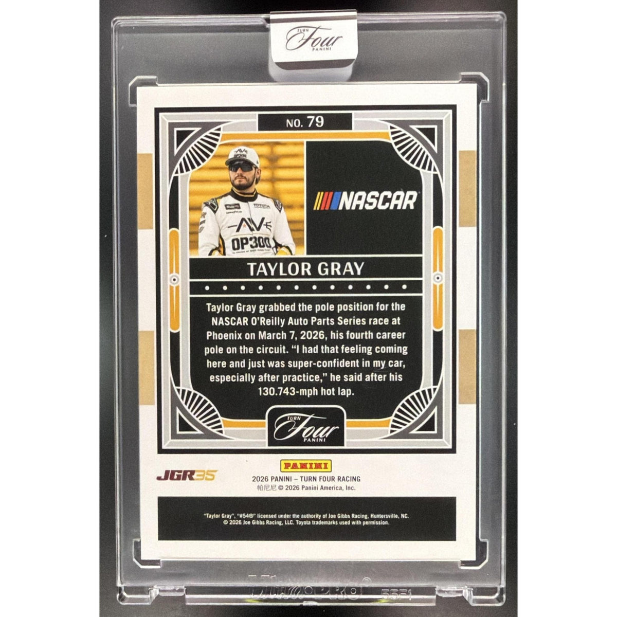 2026 Panini Four Racing Taylor Gray #79 45/65 Non-Graded