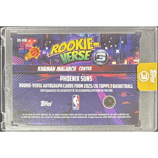Khaman Maluach 2025-26 Topps 3 Rookie Verse #RV-KM Rookie Auto