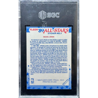 Michael Jordan 1989-90 Fleer Sticker #3 SGC 5