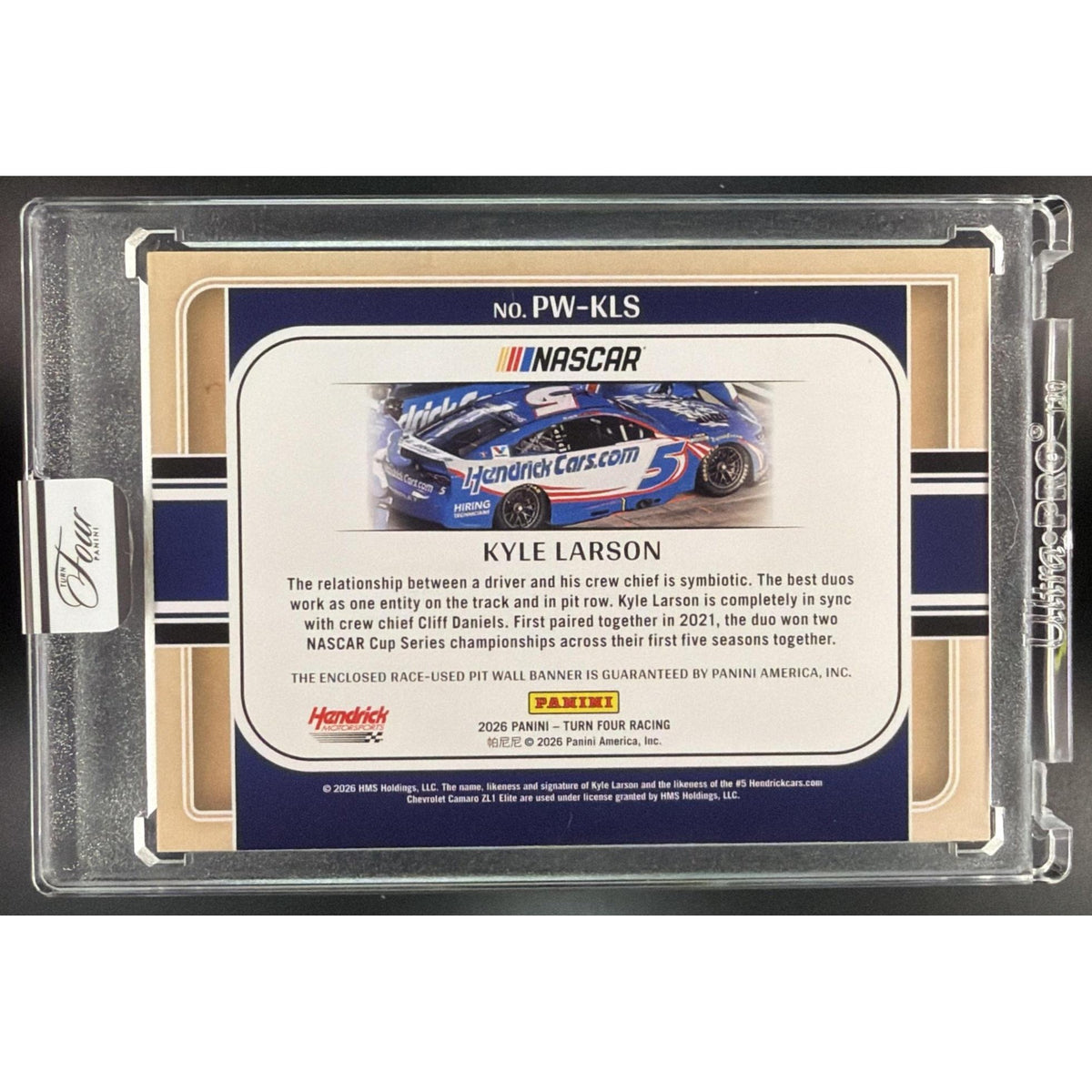 2026 Panini Four Racing Kyle Larson #PW-KLS Pitwall 29/49 Non-Graded