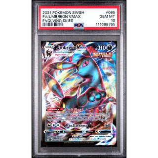 Umbreon 2021 Pokemon SWSH FA/Umbreon VMAX Evolving Skies #095 PSA 10