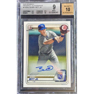 Bobby Witt Jr. 2020 Bowman Prospect Autographs #PABWJ Beckett 9