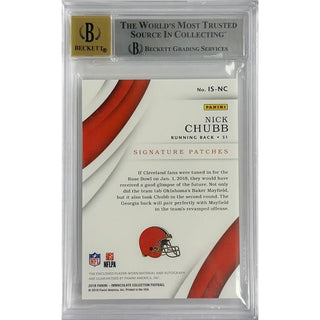Nick Chubb: 2018 Panini Donruss Rated Rookie #308, HGA 9.5