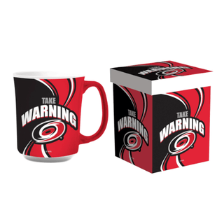 Enjoy your morning coffee or tea with this officially licensed Carolina Hurricanes 14oz mug. This ceramic mug comes in a matching box that keeps your mug safe. Plus, it's dishwasher safe (top rack). Get your Hurricanes spirit going in style! Go Canes!