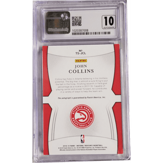 John Collins 2018-19 Panini National Treasures Treasured Signatures #TS-JCL CSG 8.5