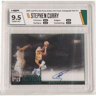 Stephen Curry 2023 Leaf Pro Set Pure Action Ink Green Autograph #AI-SCI HGA 9.5