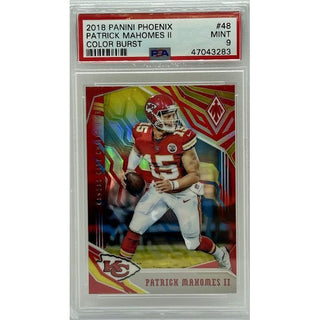 Patrick Mahomes II 2018 Panini Phoenix Color Burst #48 PSA 9