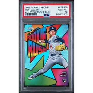 Roki Sasaki 2025 Topps Chrome All Etch Rookie Rush #CERR10 PSA 10