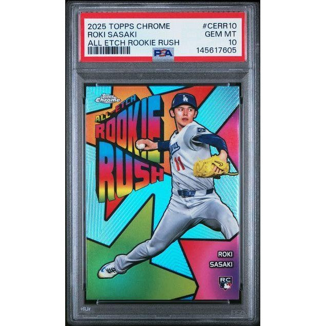 Roki Sasaki 2025 Topps Chrome All Etch Rookie Rush #CERR10 PSA 10