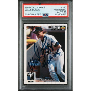 Wade Boggs 1994 Upper Deck Collectors Choice PSA/DNA #380 Cert. PSA 10