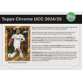 2024-25 Topps Chrome UEFA Club Competitions Soccer Hobby Pack