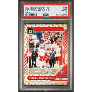 2024 Donruss Optic Patrick Mahomes II Fire #94 Mint 9