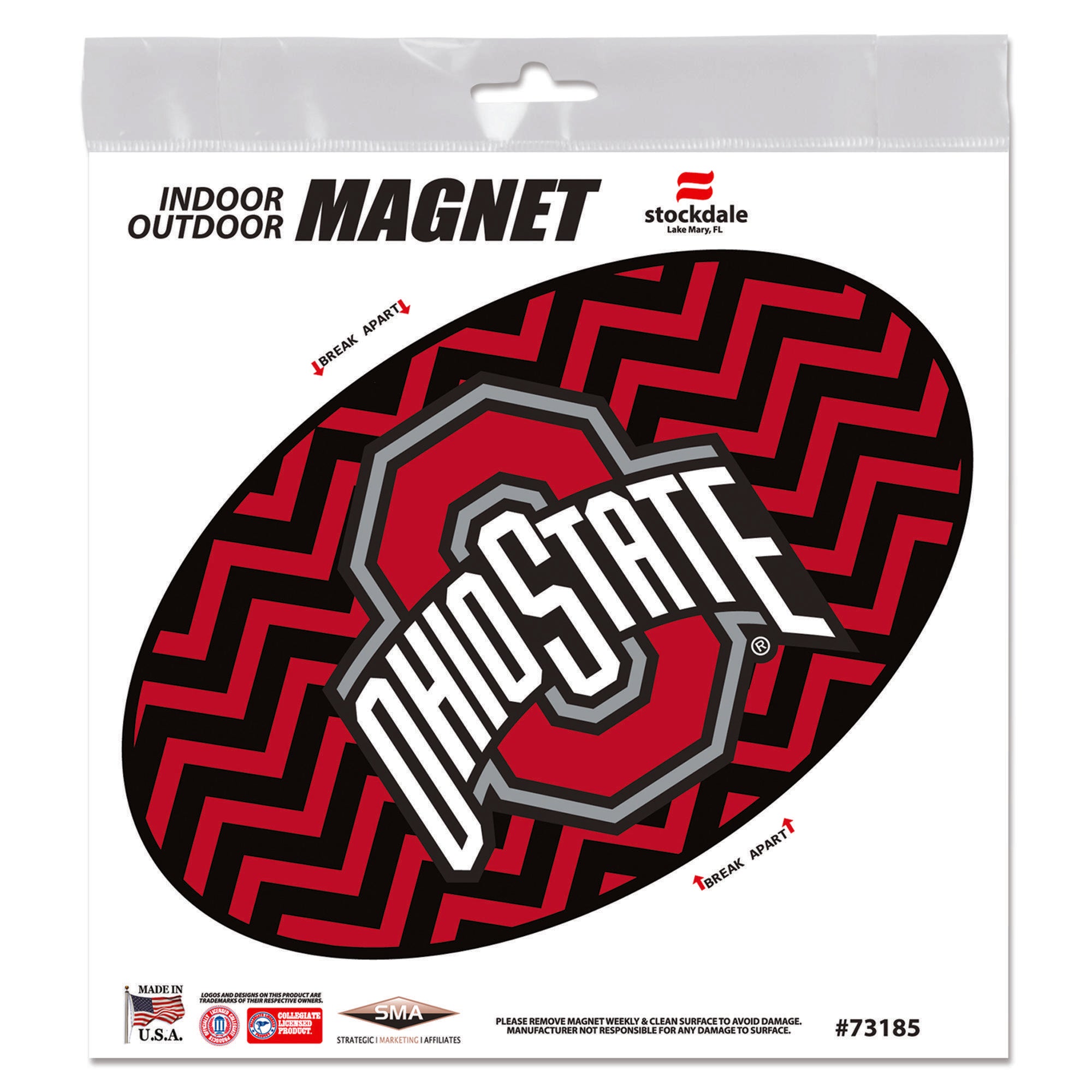 Ohio State Buckeyes Chevron Oval Magnet – Official NCAA Indoor/Outdoor Team Magnet