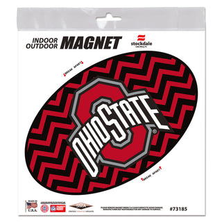 Ohio State Buckeyes Chevron Oval Magnet – Official NCAA Indoor/Outdoor Team Magnet