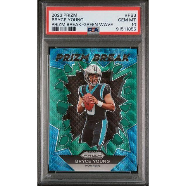 2023 Prizm Bryce Young Prizm Break Green Wave Refractor #PB3 PSA 10