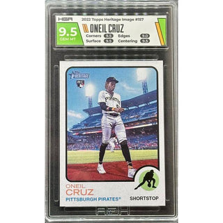 Oneil Cruz 2022 Topps Heritage Image #157 HGA 9.5