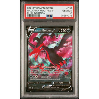 Galarian Moltres V – 2021 Pokémon SWSH Chilling Reign #097 PSA 10