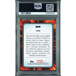 Thor 2025 Topps Chrome Marvel Blue & Green Shimmer #119 – PSA 8