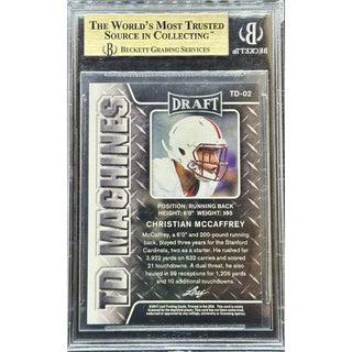 Christian McCaffrey 2017 Leaf Draft TD Machines #TD02 Beckett 9.5