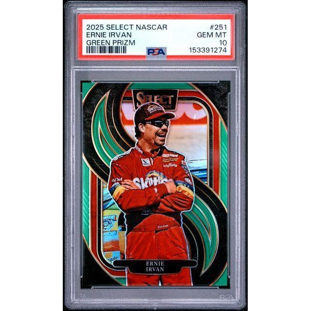 Ernie Irvan 2025 Panini Select NASCAR Green Prizm #251 PSA 10