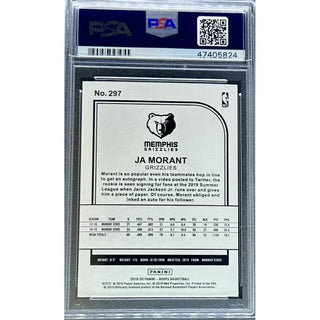 Ja Morant 2019 Panini Hoops Purple Winter #297 PSA 10 – Rookie Parallel