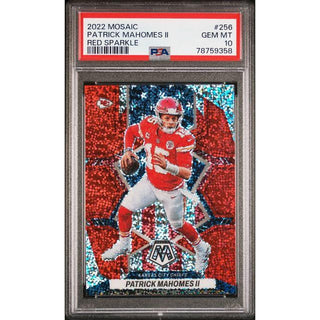 Patrick Mahomes II – 2022 Panini Mosaic "Red Sparkle" #256 – PSA 10 Gem Mint