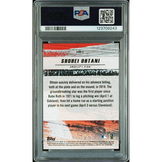 Shohei Ohtani 2018 Topps Fire Hot Starts-Blue Chip #HS-1 PSA 9