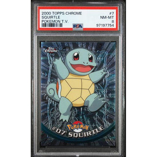 Squirtle 2000 Topps Chrome Pokémon TV #7 – PSA 8