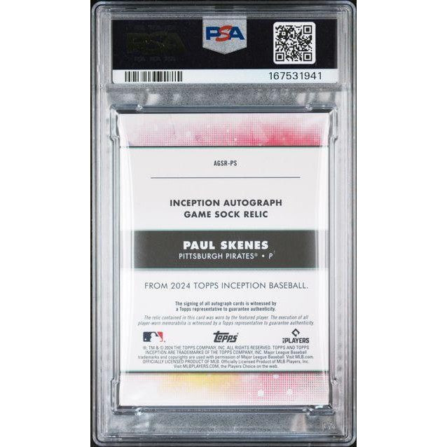 2024 Topps Inception Autographed Game Sock Relic #AGSR-PS Paul Skenes PSA 10