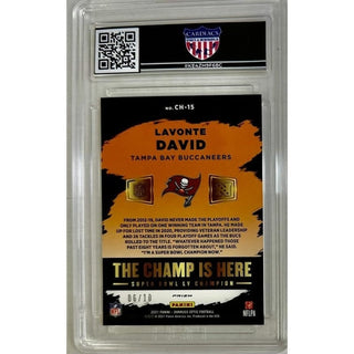 Lavonte David: 2021 Panini Donruss Optic The Champ Is Here Gold #CH-15 HGA 9.5