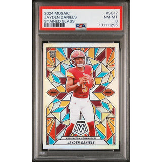 Jayden Daniels 2024 Mosaic Stained Glass #SG17 PSA 8