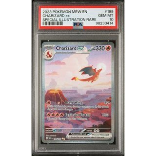 Charizard ex 2023 Pokémon Mew EN Special Illustration Rare #119 – PSA 10 Gem Mint