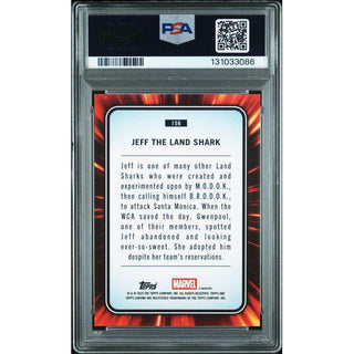 Jeff the Land Shark 2025 Topps Chrome Marvel Spider Web Refractor #156 PSA 9