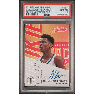 Shai Gilgeous-Alexander Rookie #SGA – 2018 Panini Absolute Memorabilia – PSA 8